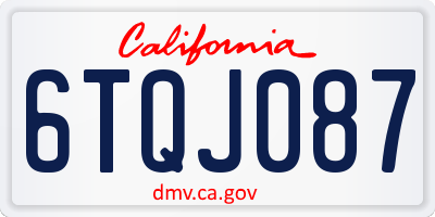 CA license plate 6TQJ087