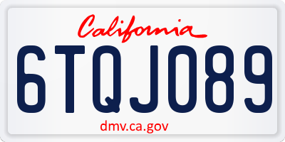 CA license plate 6TQJ089