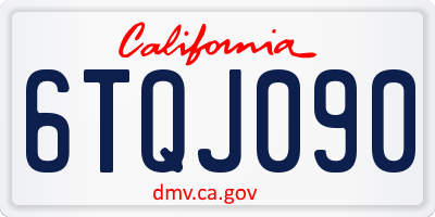 CA license plate 6TQJ090