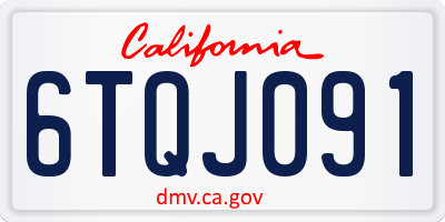 CA license plate 6TQJ091