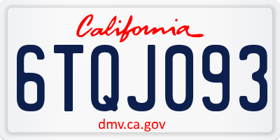 CA license plate 6TQJ093