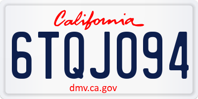 CA license plate 6TQJ094