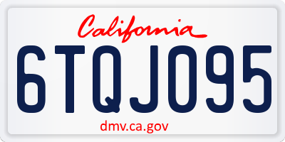 CA license plate 6TQJ095