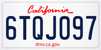 CA license plate 6TQJ097