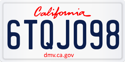 CA license plate 6TQJ098