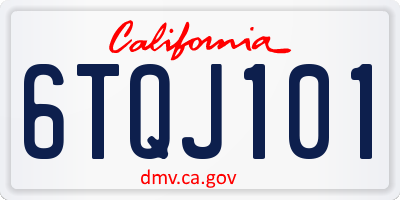 CA license plate 6TQJ101