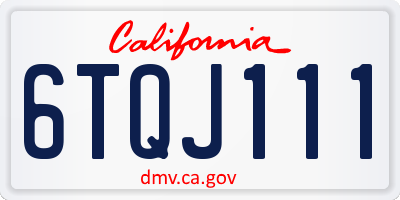 CA license plate 6TQJ111