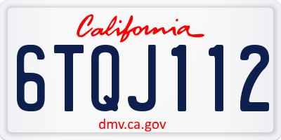 CA license plate 6TQJ112