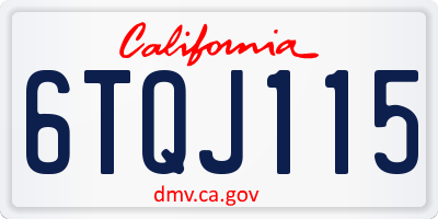 CA license plate 6TQJ115