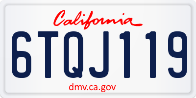 CA license plate 6TQJ119