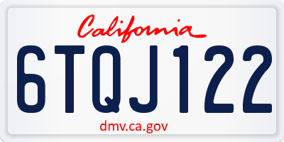 CA license plate 6TQJ122