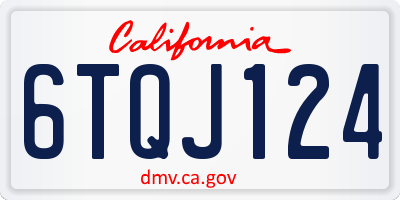 CA license plate 6TQJ124