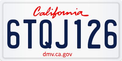 CA license plate 6TQJ126