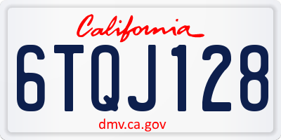 CA license plate 6TQJ128