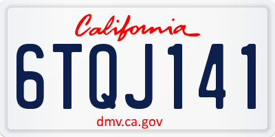 CA license plate 6TQJ141