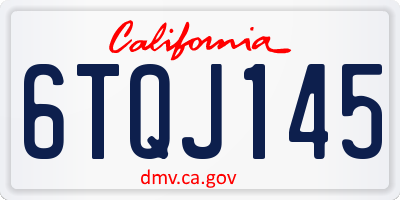 CA license plate 6TQJ145