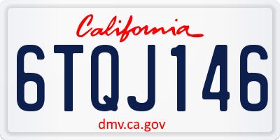 CA license plate 6TQJ146