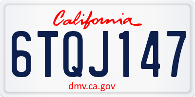 CA license plate 6TQJ147