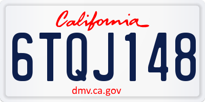 CA license plate 6TQJ148