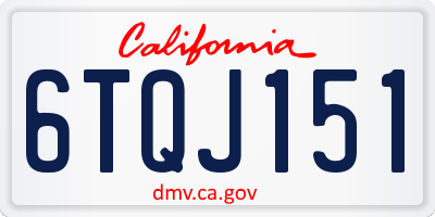 CA license plate 6TQJ151