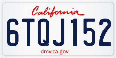 CA license plate 6TQJ152