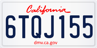 CA license plate 6TQJ155