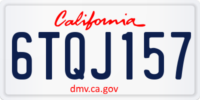 CA license plate 6TQJ157