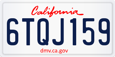 CA license plate 6TQJ159