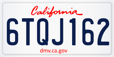 CA license plate 6TQJ162