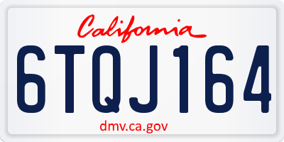 CA license plate 6TQJ164