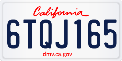 CA license plate 6TQJ165