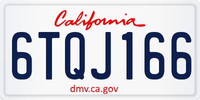 CA license plate 6TQJ166