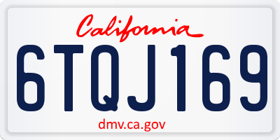 CA license plate 6TQJ169