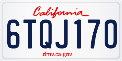 CA license plate 6TQJ170