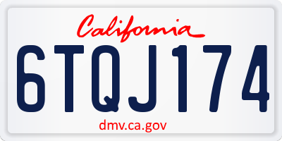 CA license plate 6TQJ174