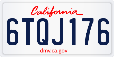 CA license plate 6TQJ176