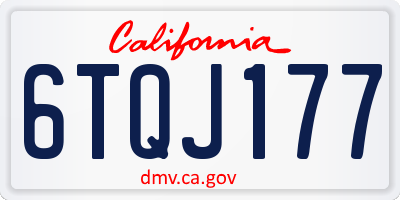 CA license plate 6TQJ177