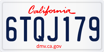 CA license plate 6TQJ179