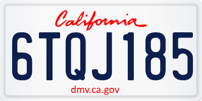 CA license plate 6TQJ185