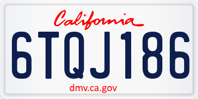 CA license plate 6TQJ186