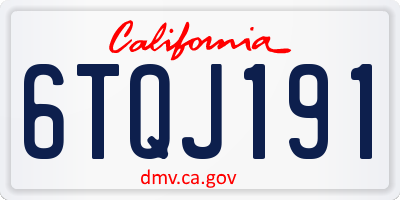 CA license plate 6TQJ191