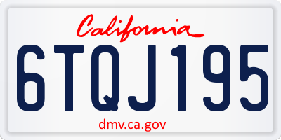 CA license plate 6TQJ195