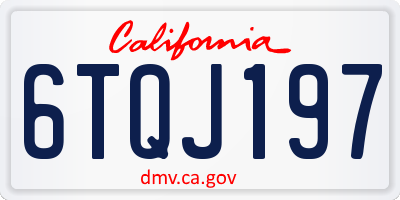 CA license plate 6TQJ197