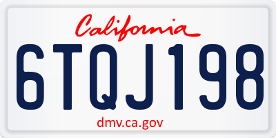 CA license plate 6TQJ198