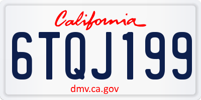 CA license plate 6TQJ199