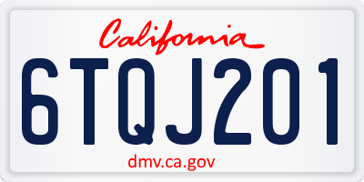 CA license plate 6TQJ201