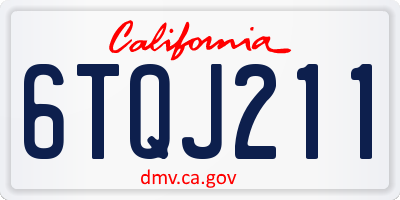 CA license plate 6TQJ211