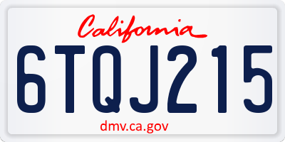 CA license plate 6TQJ215