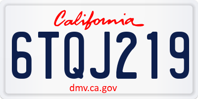 CA license plate 6TQJ219