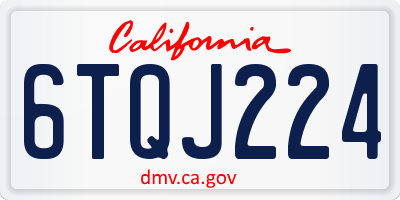 CA license plate 6TQJ224